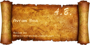 Avram Bea névjegykártya